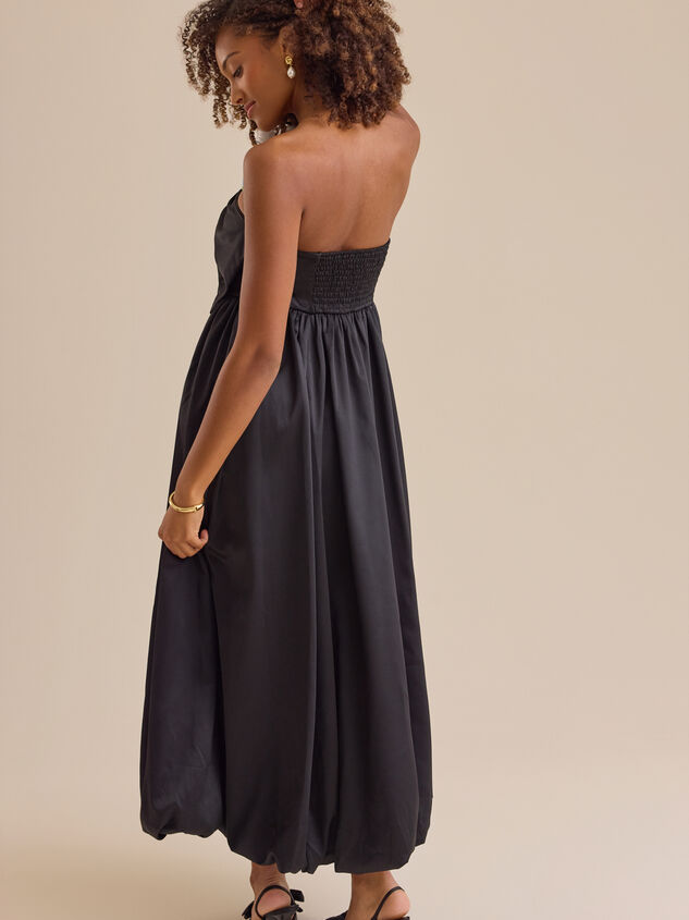 Fia Bowfront Satin Maxi Dress Detail 5 - TULLABEE