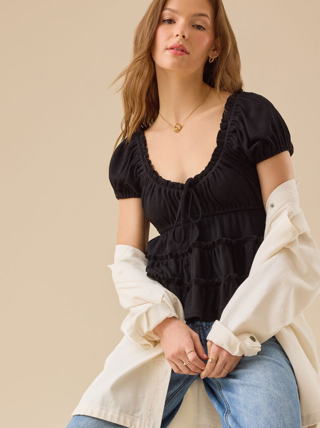 Nia Tiered Babydoll Top Detail 3 - TULLABEE