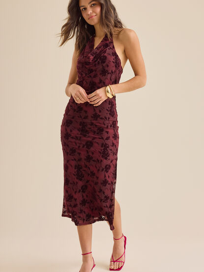 Selene Cowl Neck Midi Dress - TULLABEE