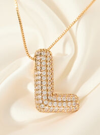 18K Gold Monogram Charm Necklace - L - TULLABEE