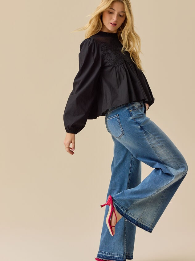 Sage Crochet Babydoll Top Detail 3 - TULLABEE