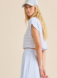 Alexis Striped Boxy Top Detail 2 - TULLABEE