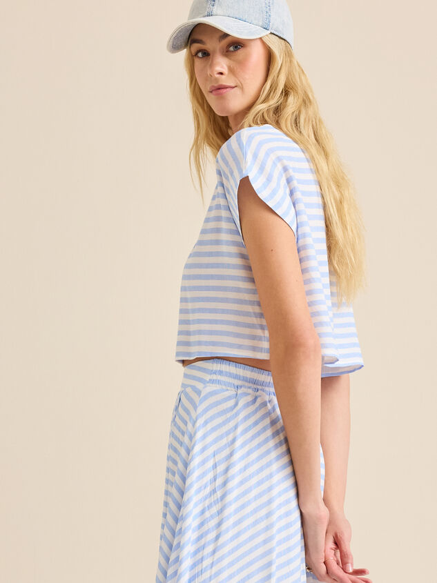 Alexis Striped Boxy Top Detail 2 - TULLABEE