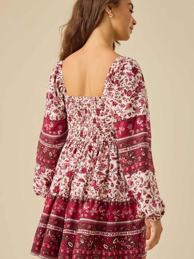 Bettie Floral Mini Dress Detail 5 - TULLABEE