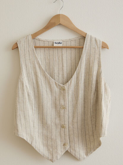 Brayden Stripe Linen Top - TULLABEE