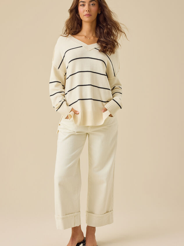 Sam Striped Sweater Detail 2 - TULLABEE