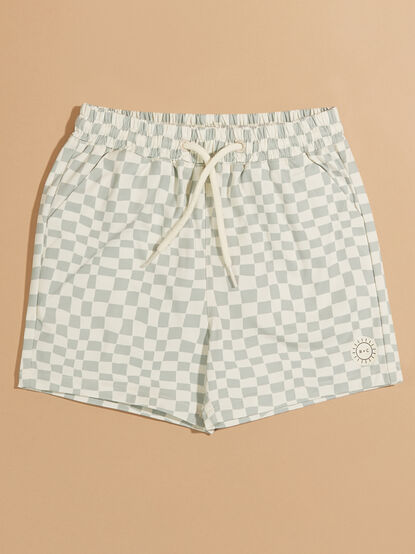 Dylan Checkered Swim Trunks by Rylee + Cru - TULLABEE