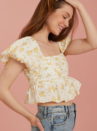 Maxine Floral Babydoll Top Detail 2 - TULLABEE