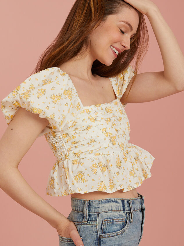 Maxine Floral Babydoll Top Detail 2 - TULLABEE