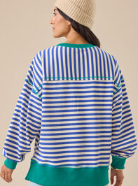 Pace Setter Stripe Crewneck Detail 5 - TULLABEE