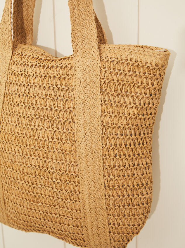 Woven Straw Beach Tote Bag Detail 2 - TULLABEE