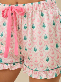 Zola Christmas Tree Sleep Shorts Detail 3 - TULLABEE