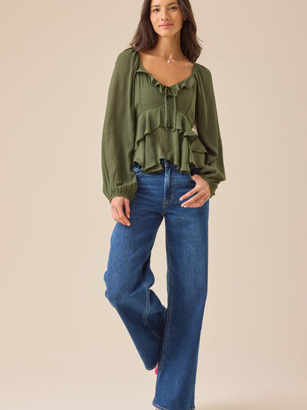 Polly Ruffle Babydoll Top Detail 2 - TULLABEE