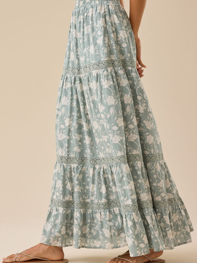 Kait Lace Tiered Midi Skirt Detail 4 - TULLABEE