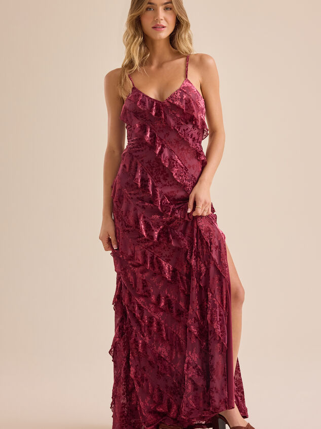 Selma Ruffle Maxi Dress Detail 2 - TULLABEE