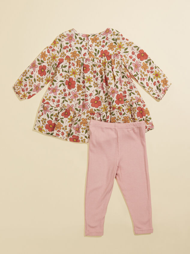 Aria Toddler Floral Dress and Legging Set Detail 2 - TULLABEE