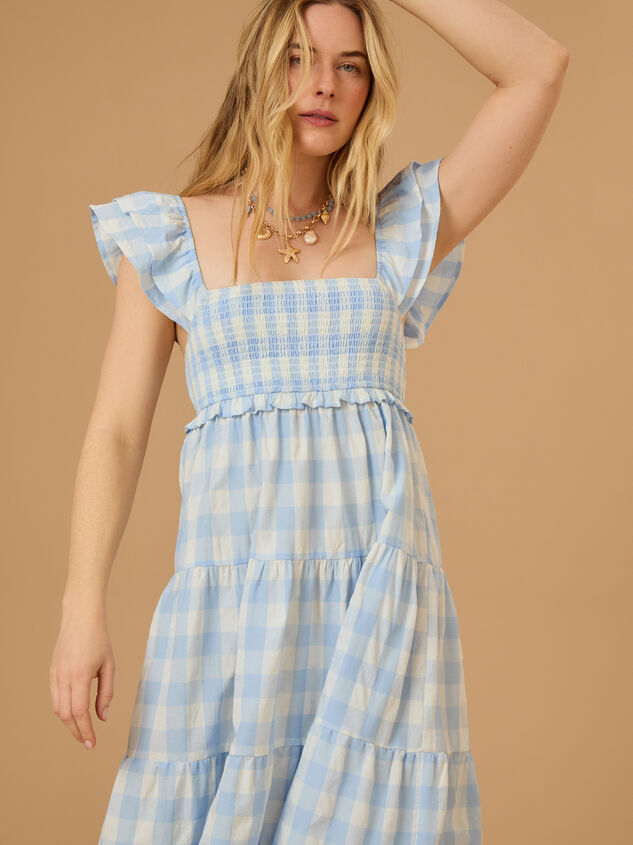 Baylin Gingham Maxi Dress Detail 5 - TULLABEE