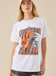 Bengals Helmet Oversized Tee Detail 2 - TULLABEE