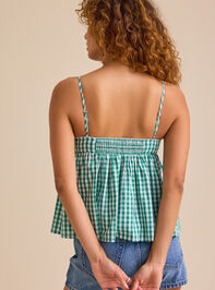 Fern Gingham Babydoll Tank Detail 4 - TULLABEE