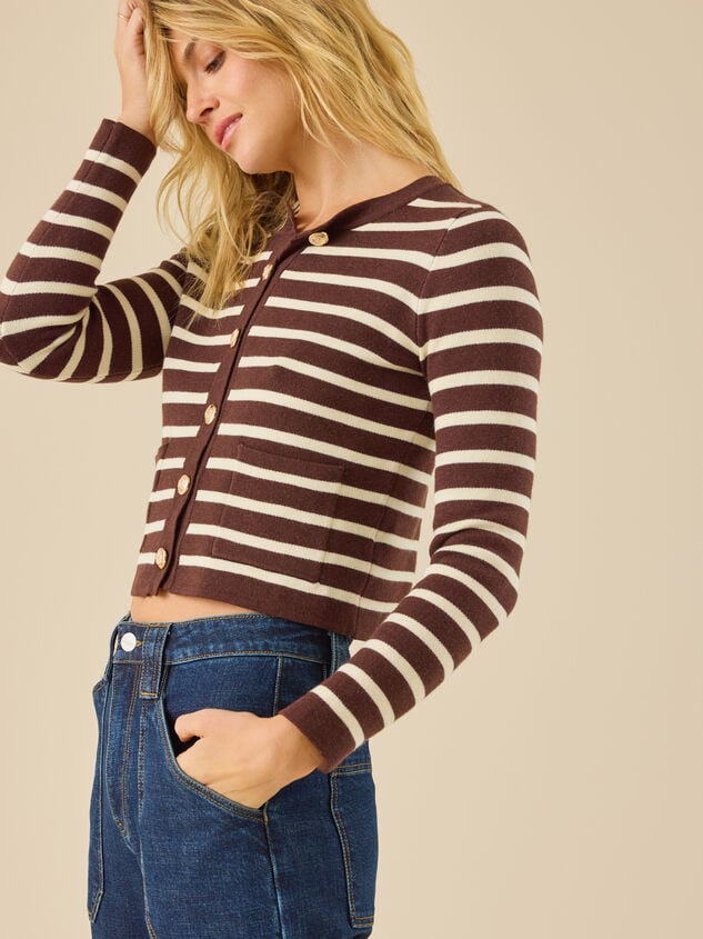 Katalina Striped Cardigan Detail 4 - TULLABEE