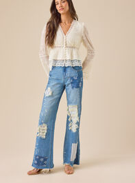 Clarice Embroidered Babydoll Top Detail 2 - TULLABEE