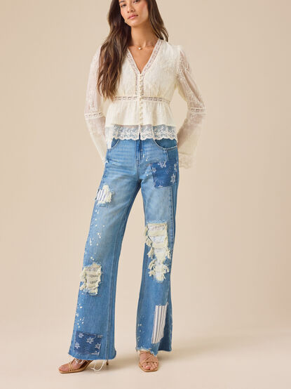 Clarice Embroidered Babydoll Top - TULLABEE