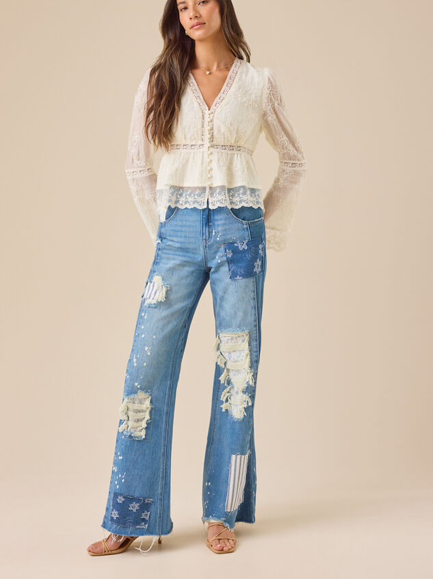 Clarice Embroidered Babydoll Top Detail 2 - TULLABEE