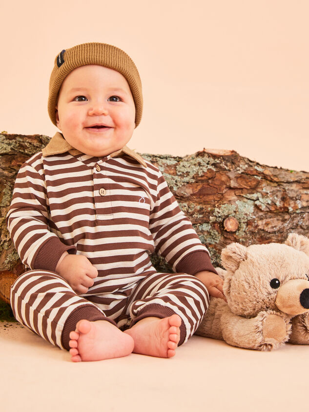 Kingston Striped Polo Jumpsuit by Me + Henry - TULLABEE