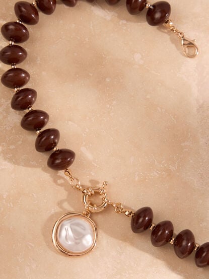 Irregular Pearl Beaded Necklace - TULLABEE