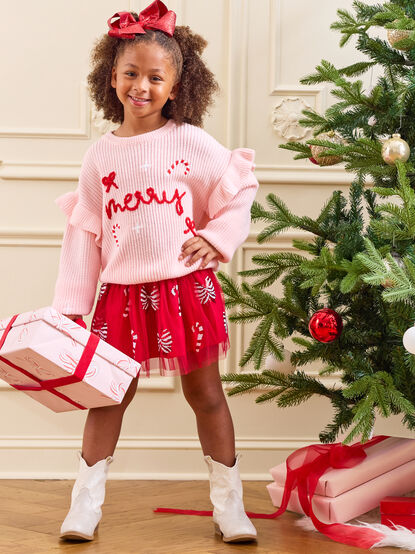 Merry Ruffle Knit Sweater - TULLABEE