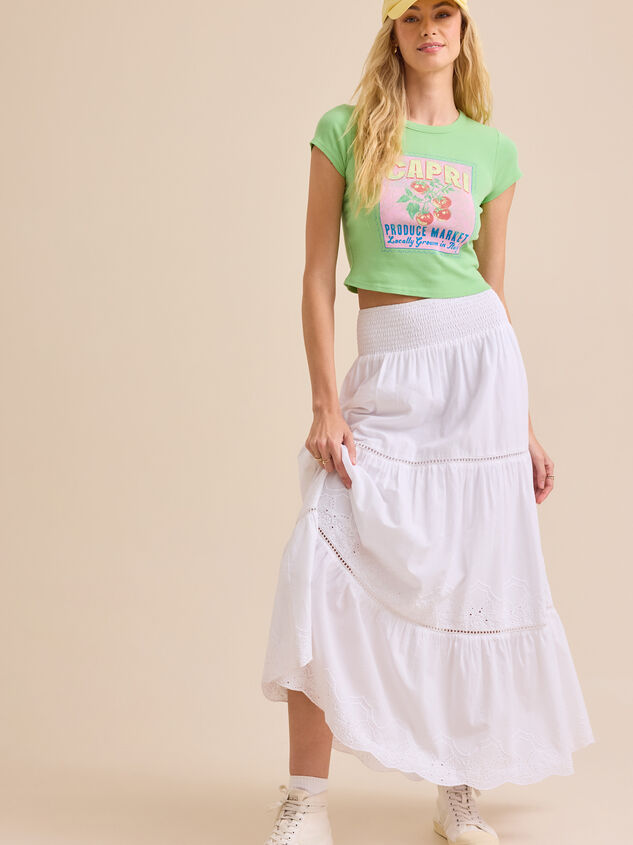 Capri Postcard Baby Tee Detail 3 - TULLABEE
