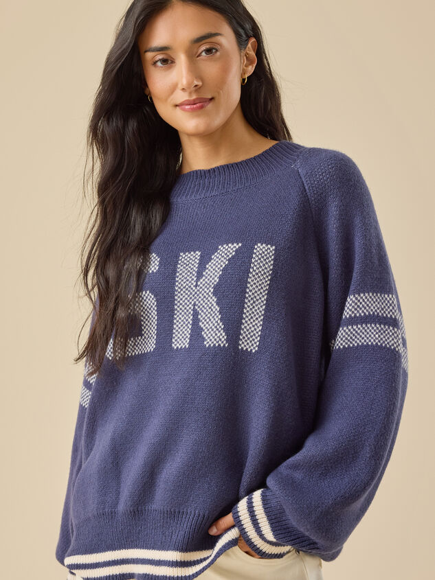 Brynn Ski Varsity Sweater Detail 6 - TULLABEE