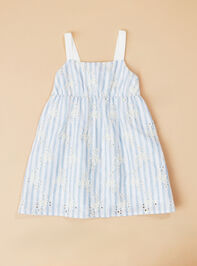 Serena Stripe Floral Embroidered Dress - TULLABEE
