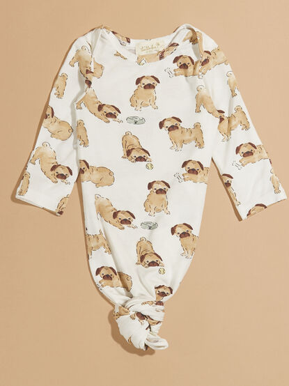 Playful Pugs Knot Gown - TULLABEE