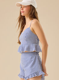 Gabrianna Gingham Crop Tank Detail 4 - TULLABEE