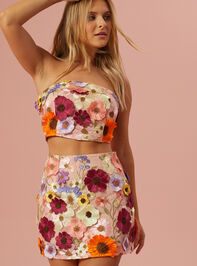 Grace 3D Floral Mini Skirt Detail 2 - TULLABEE