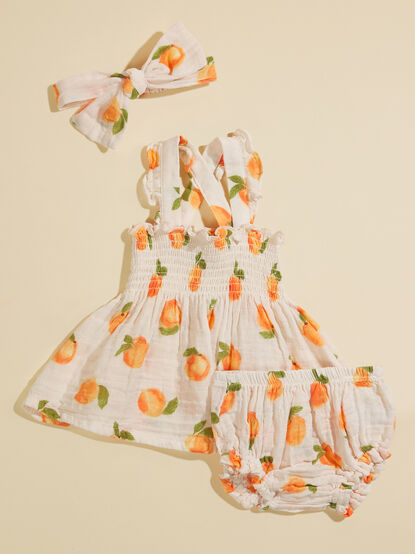Sweet Peach Dress and Bloomer Set - TULLABEE