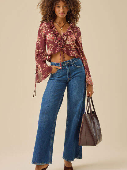Serenity Floral Tie Front Top - TULLABEE