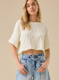 Emma Cable Cropped Sweater - TULLABEE