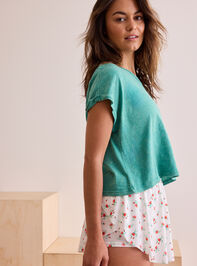 Relay Cropped Boxy Tee Detail 2 - TULLABEE