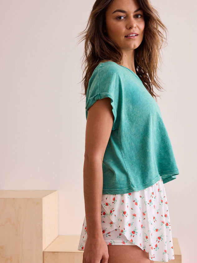 Relay Cropped Boxy Tee Detail 2 - TULLABEE
