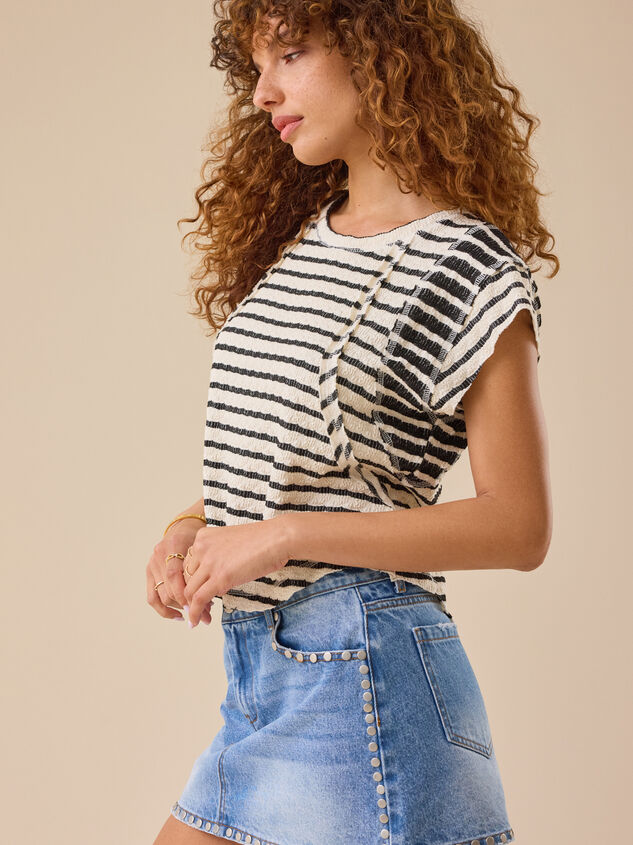 Marlee Mixed Stripe Top Detail 5 - TULLABEE