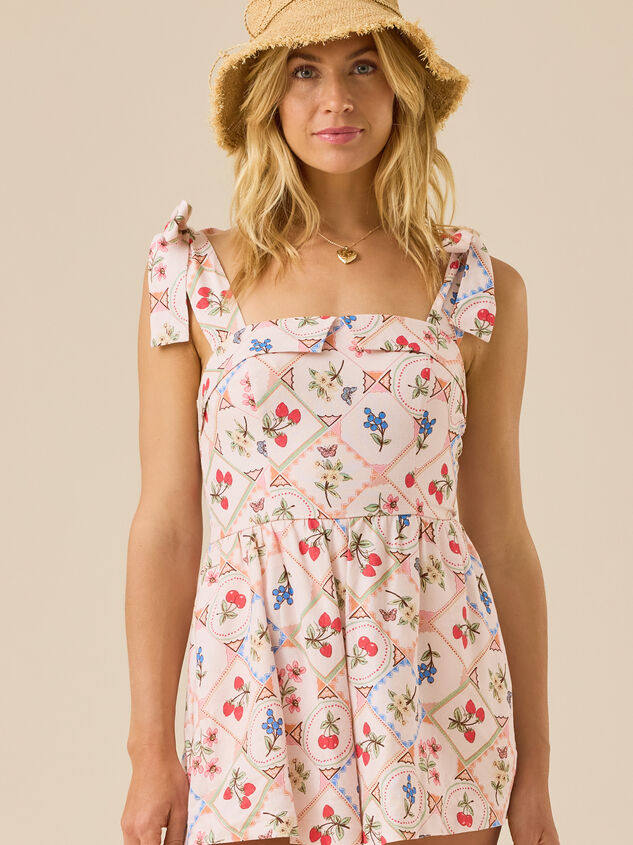 Mykonos Printed Romper Detail 2 - TULLABEE