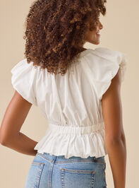 Vivian Bubble Hem Bow Top Detail 5 - TULLABEE