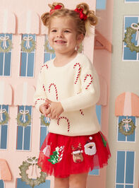 Candy Cane Knit Toddler Sweater - TULLABEE
