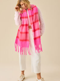 Pink Stripe Statement Scarf Detail 4 - TULLABEE