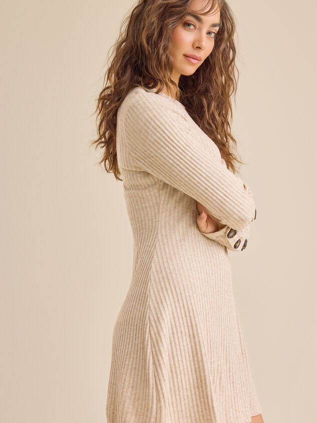 Bethanie Button Sleeve Sweater Dress Detail 4 - TULLABEE