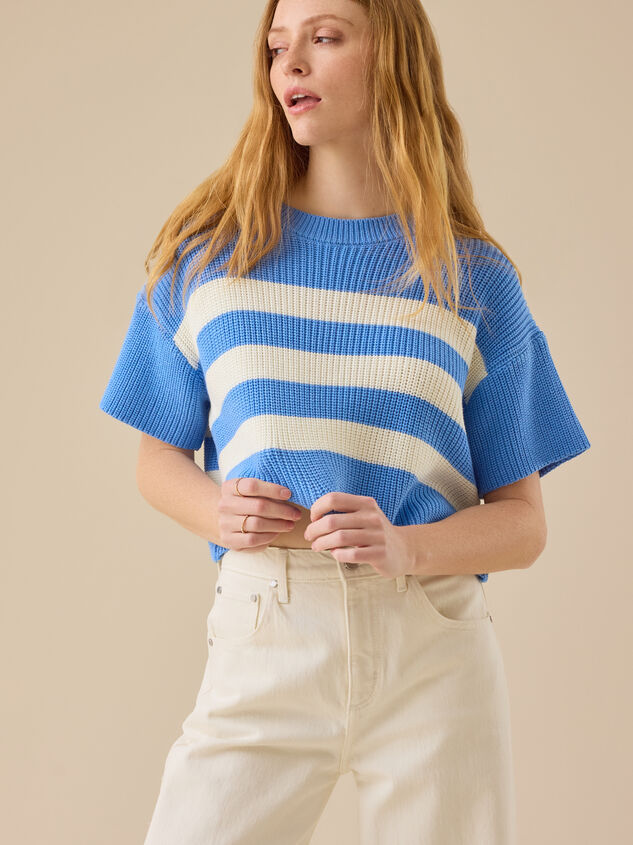 Ricki Striped Boxy Sweater Detail 4 - TULLABEE