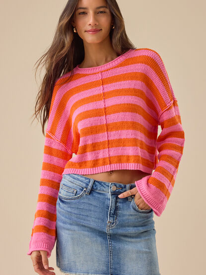 Delphine Bright Stripe Sweater - TULLABEE
