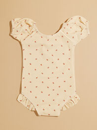 Strawberry One-Piece Baby Swimsuit by Quincy Mae Detail 2 - TULLABEE